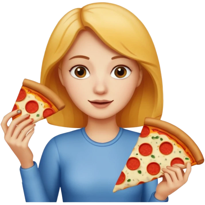 Woman with pizza slice emoji