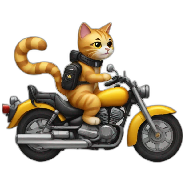 cat on motorcycle emoji