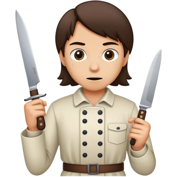 😶 this emoji with a knife  emoji