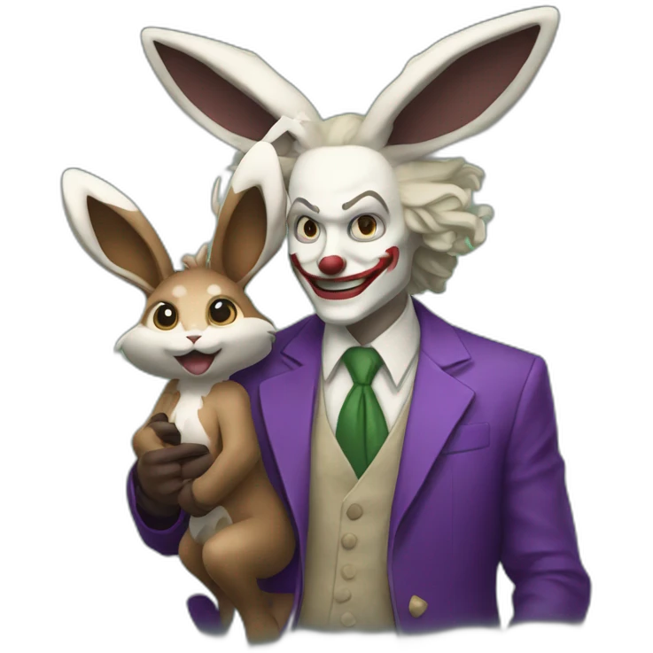 Joker with his caught lopunny emoji