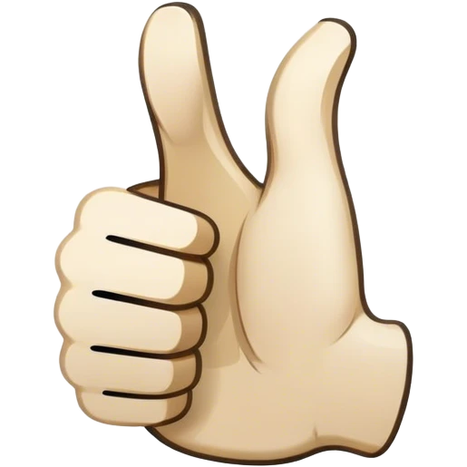 thumbs up made of white birch with. black marks emoji