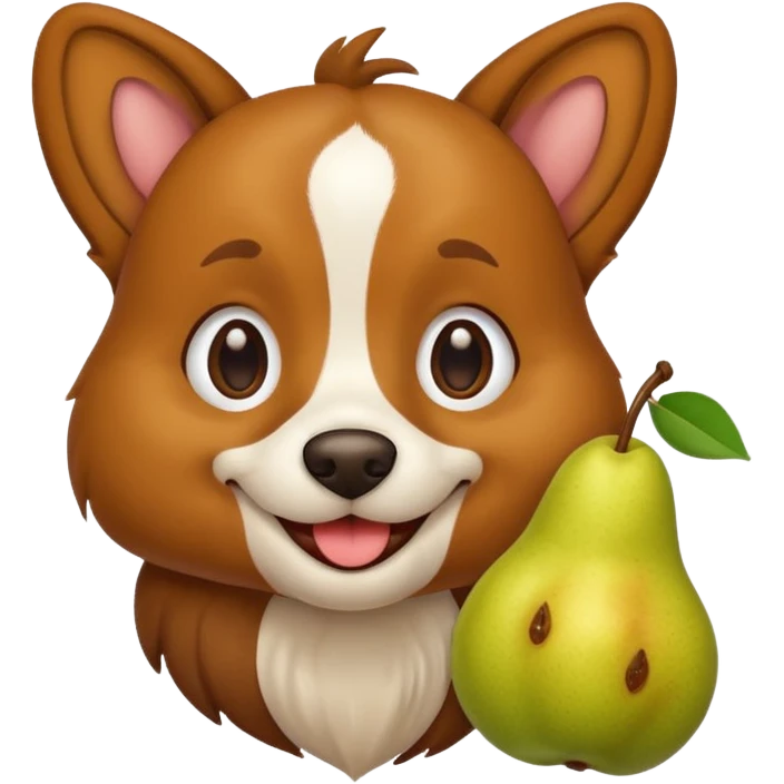 Hund mit Birne in der Hand  emoji