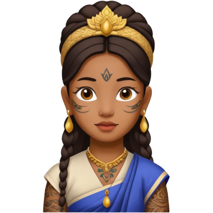 thailand ancient GIRL with tatooed emoji
