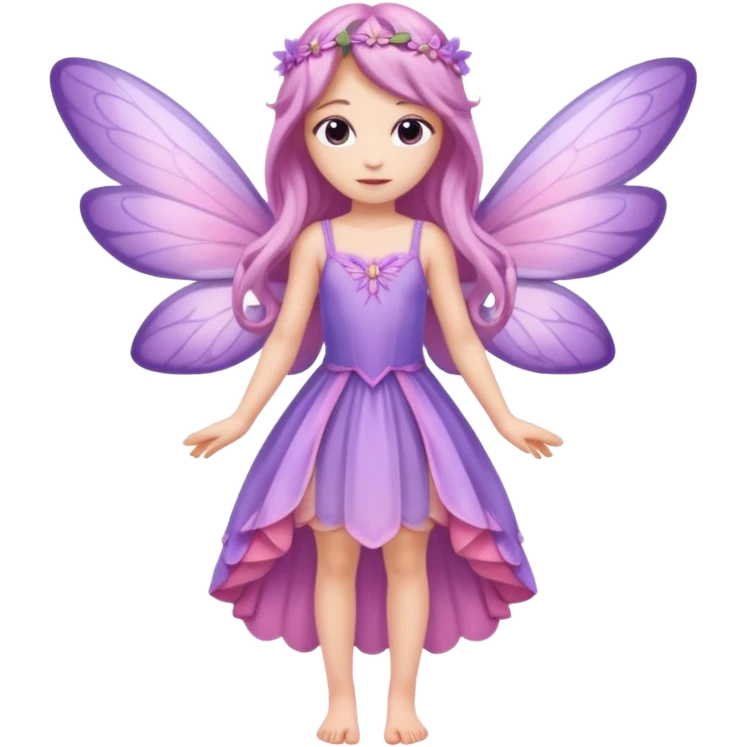 Lilac and pink fairy with wings but you can see her whole body and make her super pretty with long hair and long legs  emoji