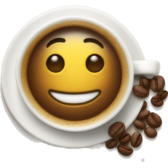 Good morning with a cup of coffee emoji