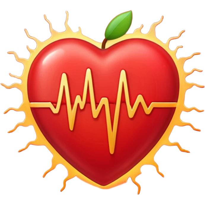 emoji of a red beating heart with gentle motion lines or soundwave pulses around it, symbolizing a heartbeat. Smooth, glossy Apple emoji design with soft highlights and a warm, lively glow emoji