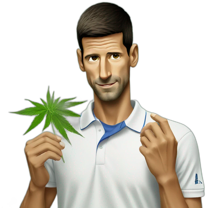 Djokovic smoking weed emoji