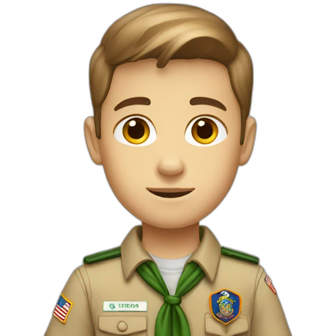 Whiteand brown hair boy scout emoji