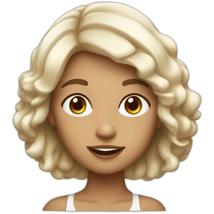 fille blanche aux cheveux marrons emoji