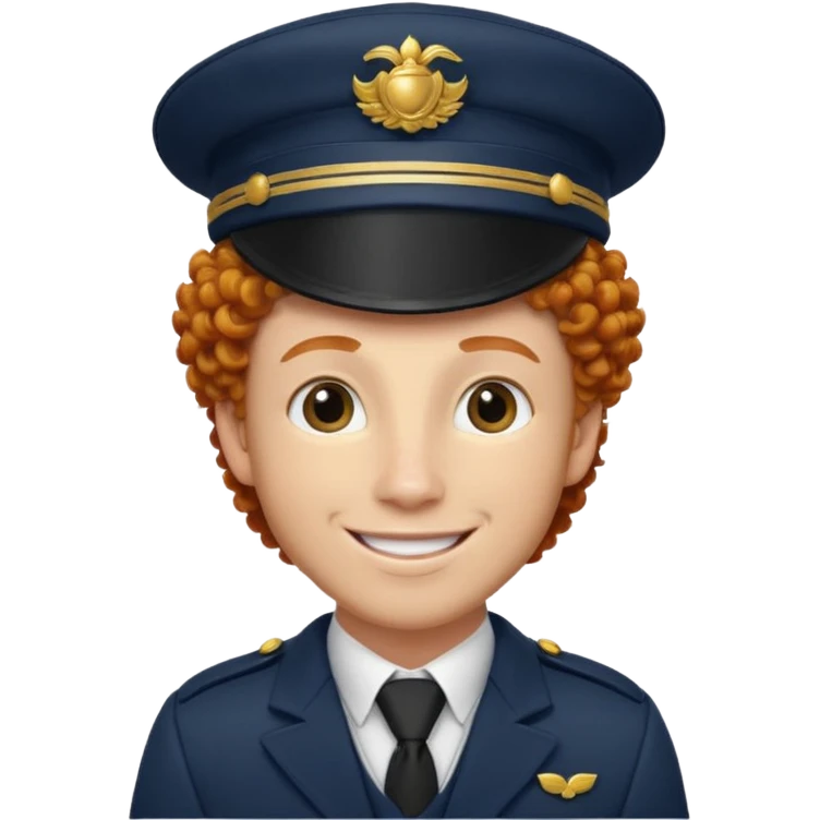 bellboy face big curly hair ginger bellboy hat emoji