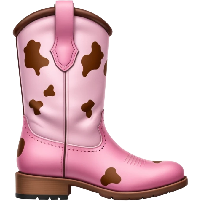 pink cow print boots emoji