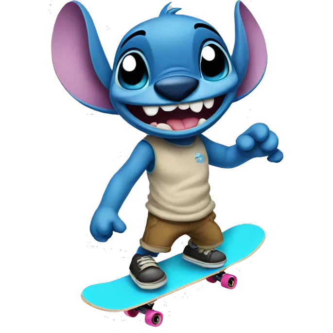 Stitch on skateboard emoji