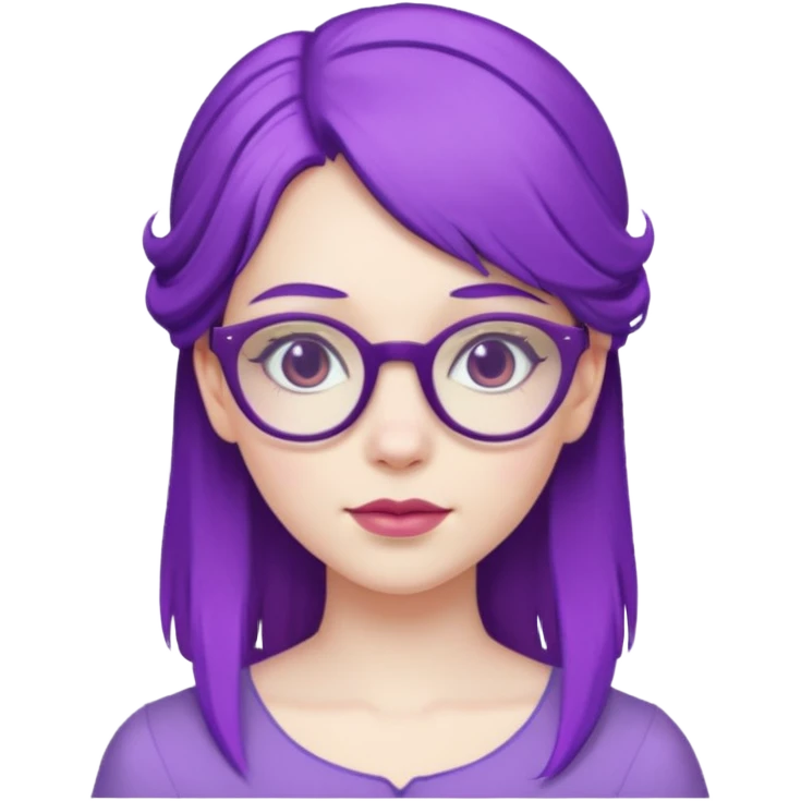 princesse with glasses and purple hair emoji