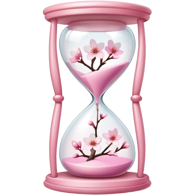 Pink pastel and white gradient Cherry Blossom hourglass emoji