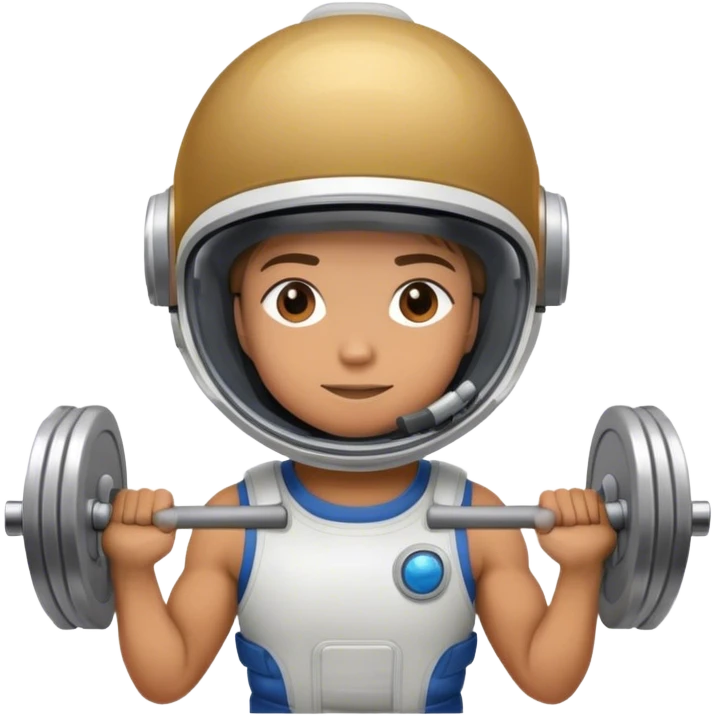 Astronaut doing Weightlifting emoji