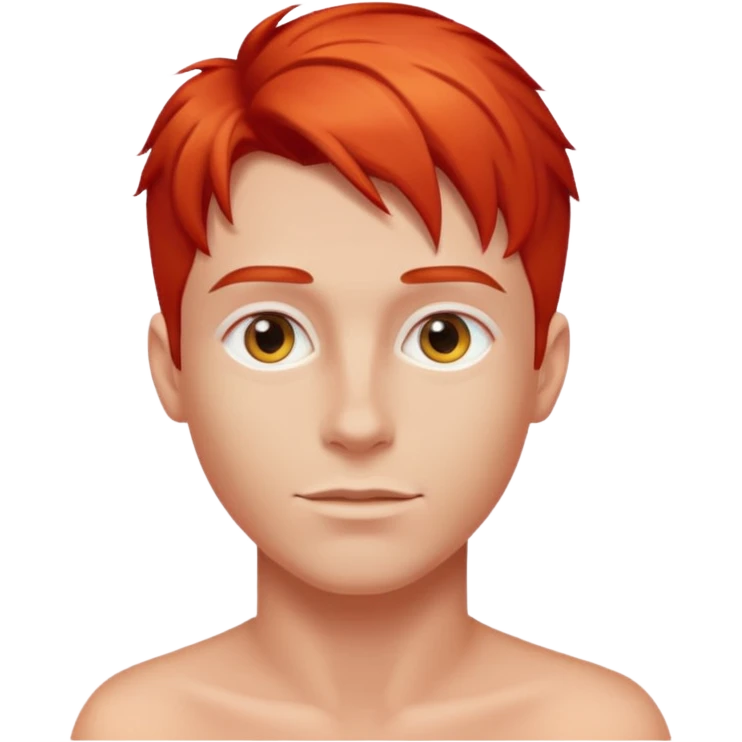 young man with smooth skin, bright eyes, and glowing hair color emoji