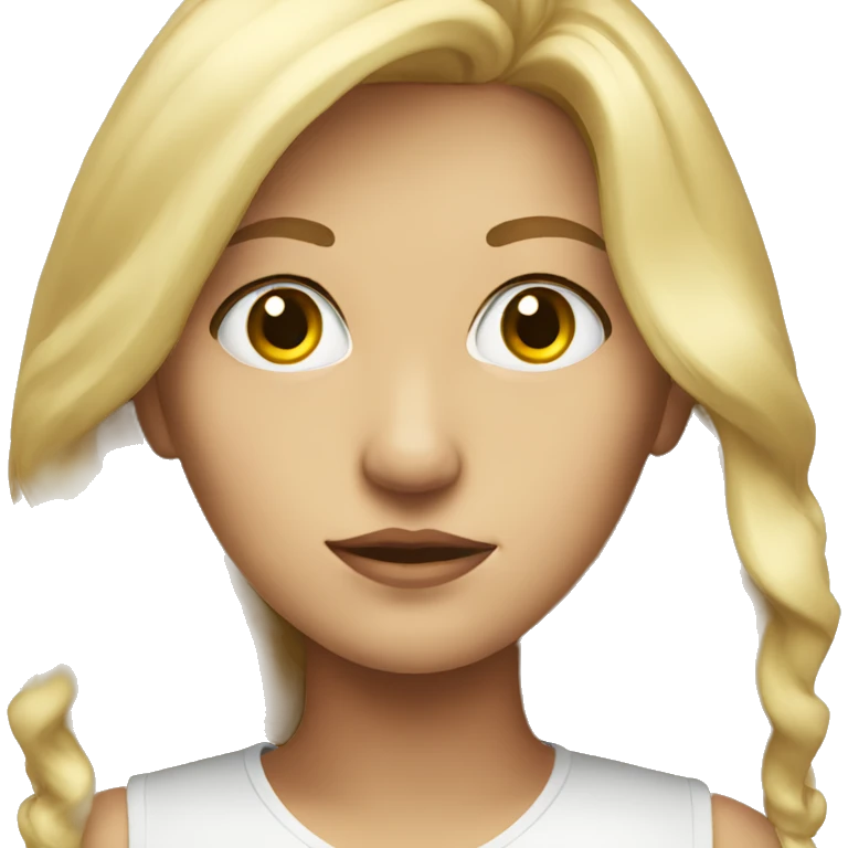 Blonde woman with inquisitive look emoji