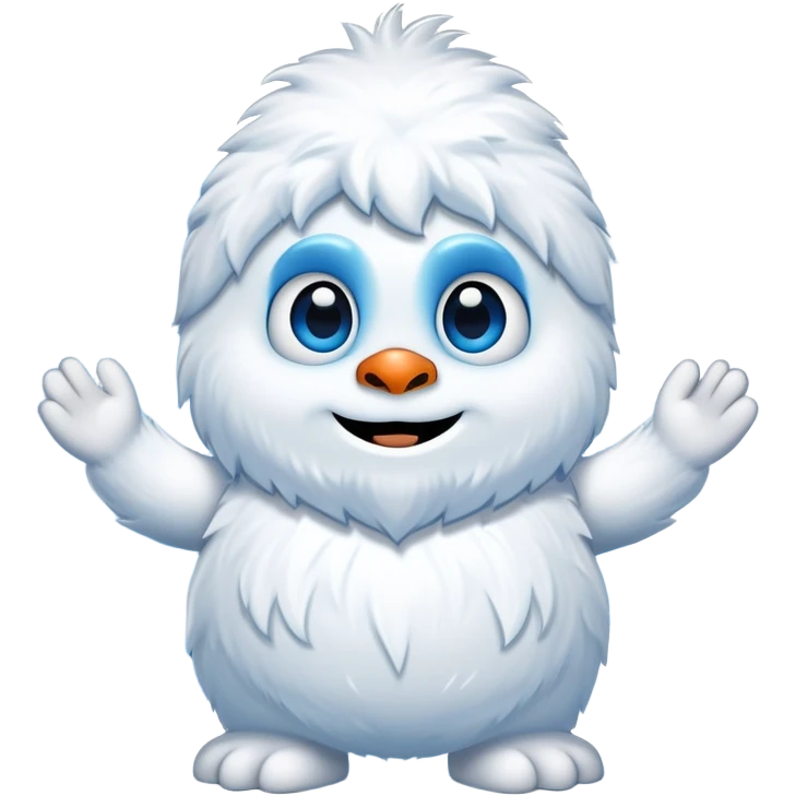friendly yeti snowman in snowy mountains emoji