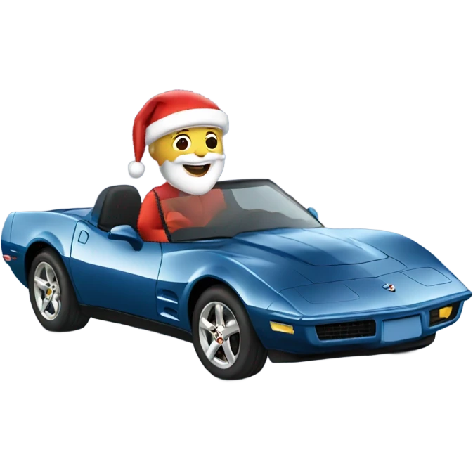 santa driving a corvette  emoji