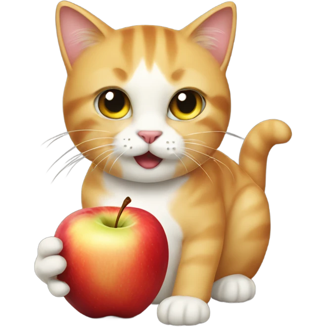 Cat thats eating an apple  emoji