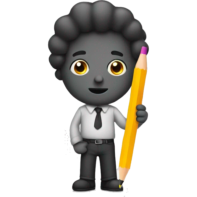 Doodle Bob holding a pencil emoji