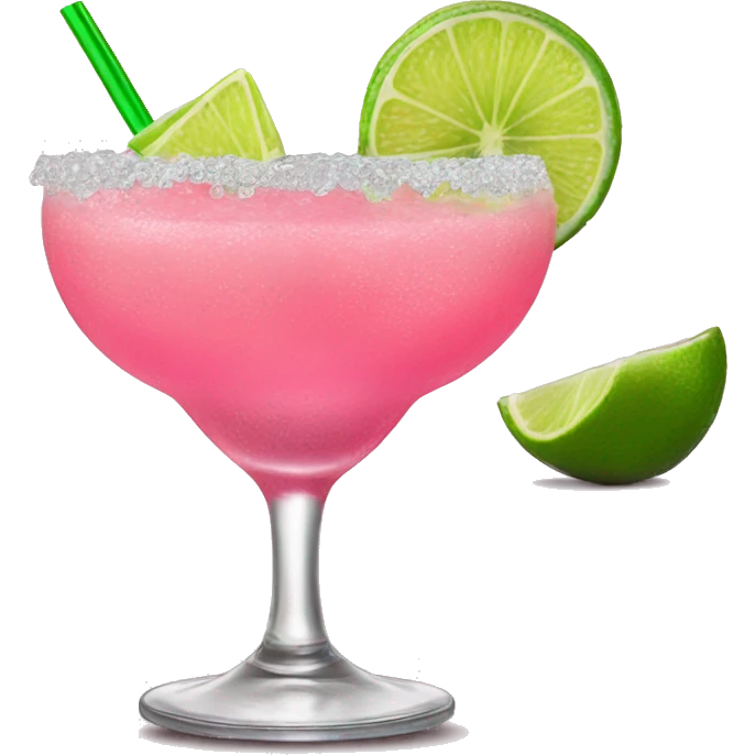 Pink margarita with one lime slice as garnish  emoji
