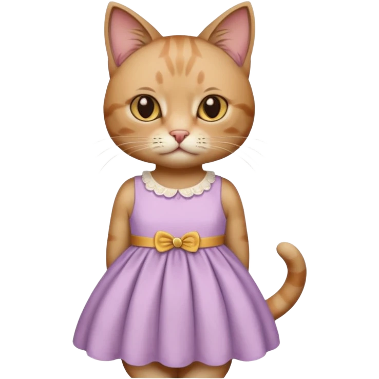 cat wearing a dress
 emoji