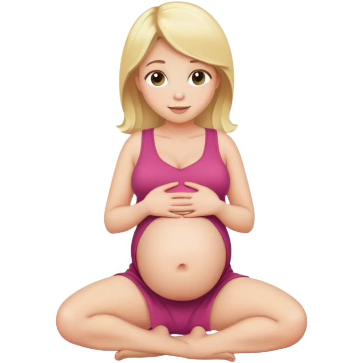 Pregnant blonde is on her knees emoji