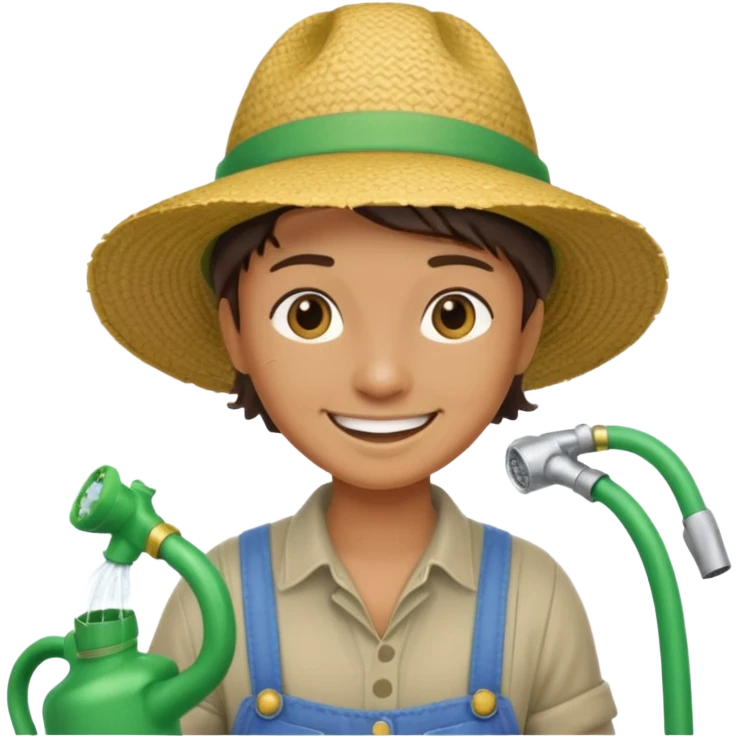 gardener watering with a hose emoji