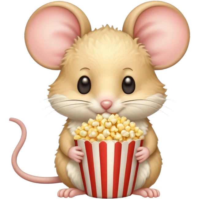 mouse holding pop corn emoji