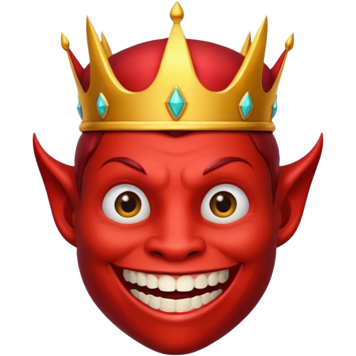 Devil with golden crown hat emoji
