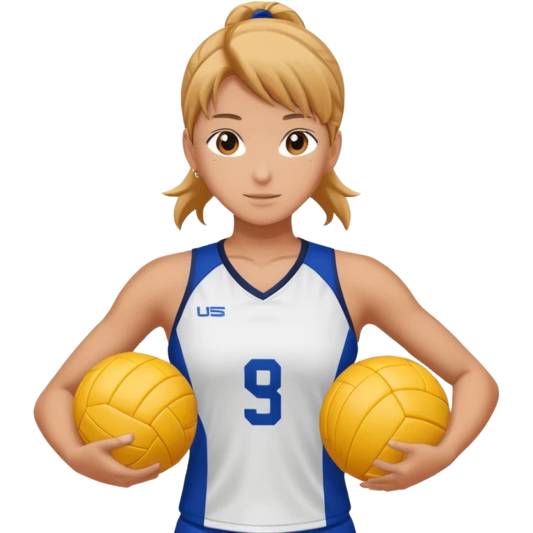 volleyball player, anime, with volleyball ball emoji