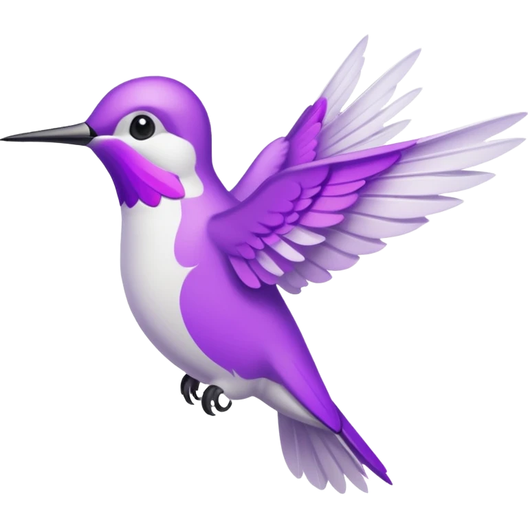 hummingbird white and purple emoji