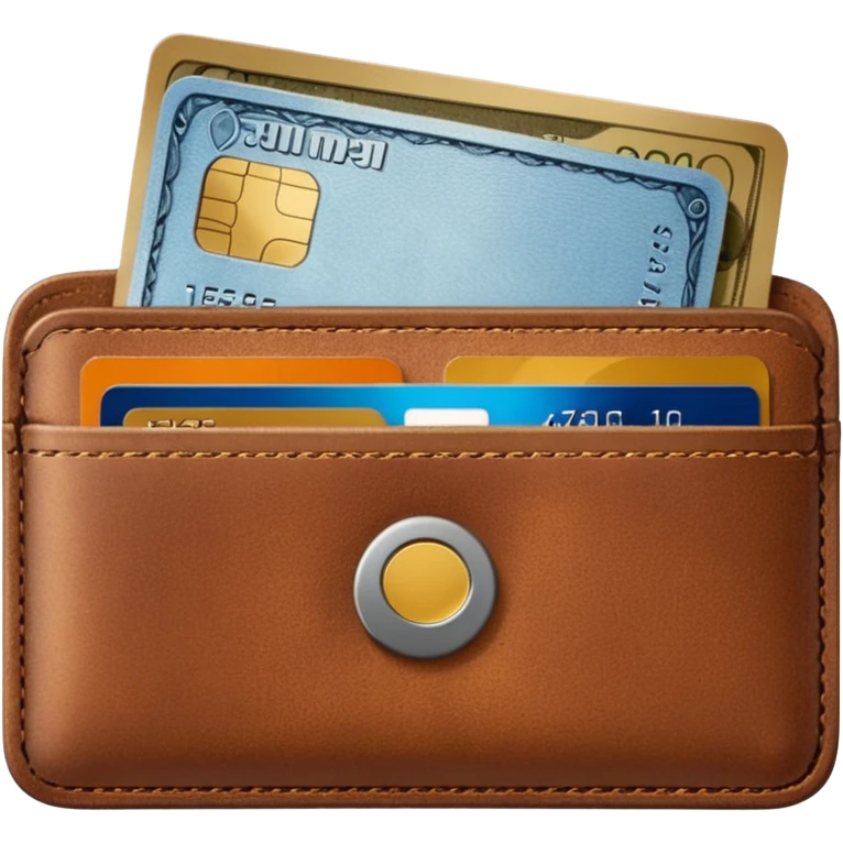 portefeuille marron avec billet et carte bancaire emoji