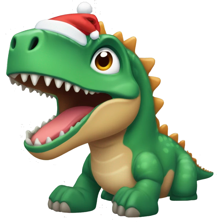 un dinosaurio navideño  emoji