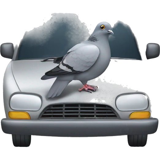 Pigeon inside a car emoji