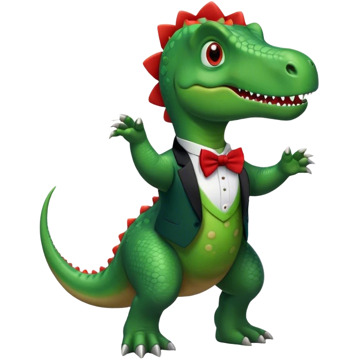 Dinosaur dancing the tango emoji
