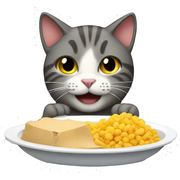 Cat eating food emoji