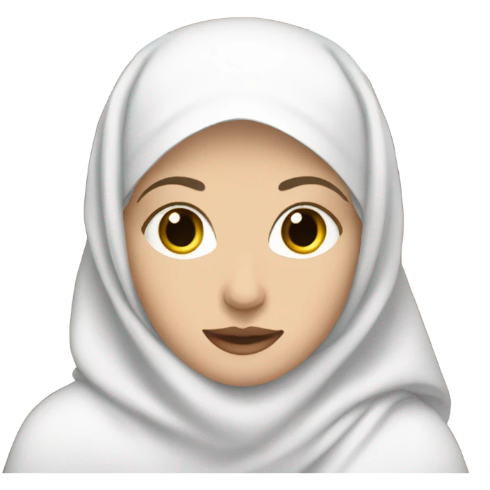 White skin, white hijabi women, driving a car emoji
