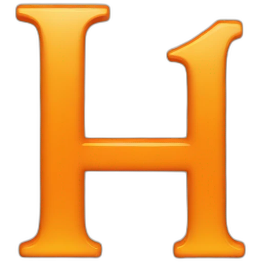 H LETTER orange emoji