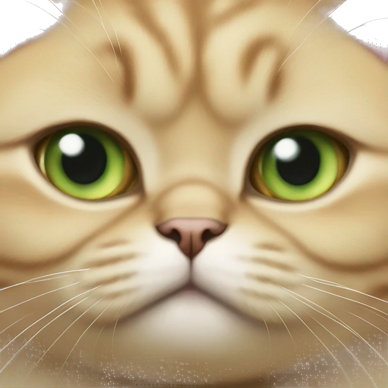 Green eyed golden British shorthair fat cat emoji