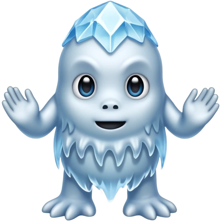 an ice cryptid, cryptid made of ice emoji