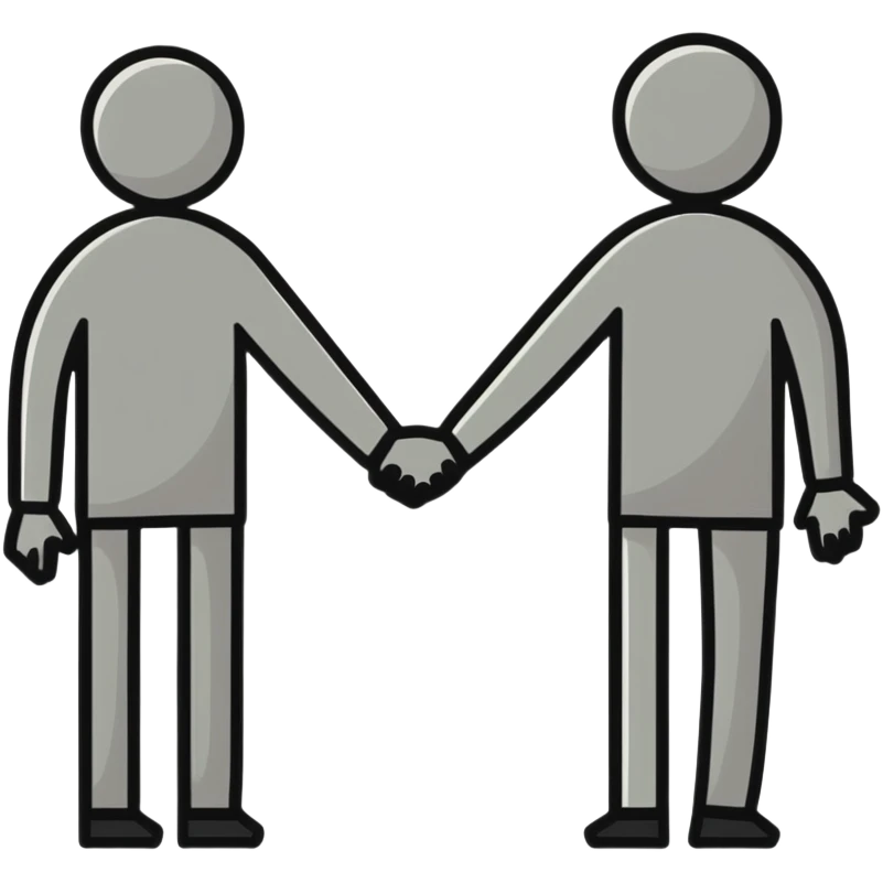 anxious and avoidant attachment styles finding middle ground during conflict, one person taking a pause but holding hands to show connection, the other respecting need for processing time emoji