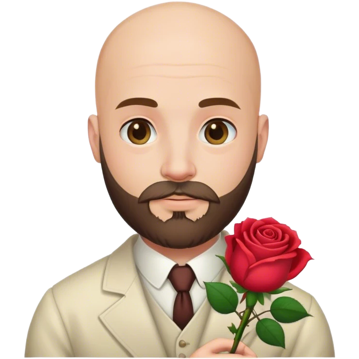 bald man with beard rose  emoji