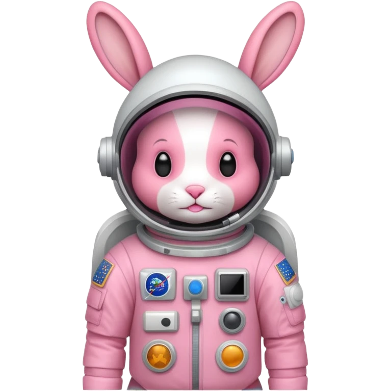 pink rabbit with astronaut costume emoji