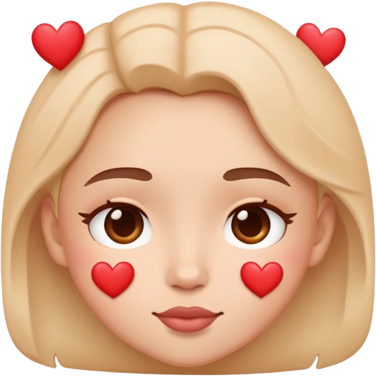blushing face with hearts around it emoji