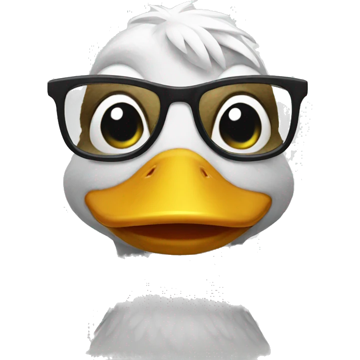 Duck wearing glasses emoji