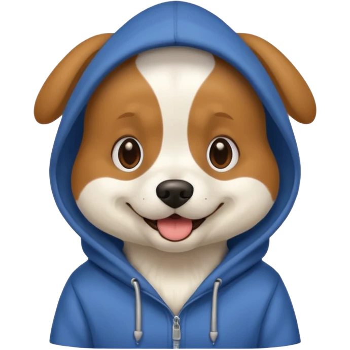 Dog wearing hoodie emoji