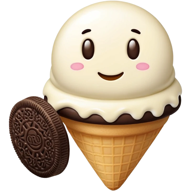 oreo eating ice cream emoji