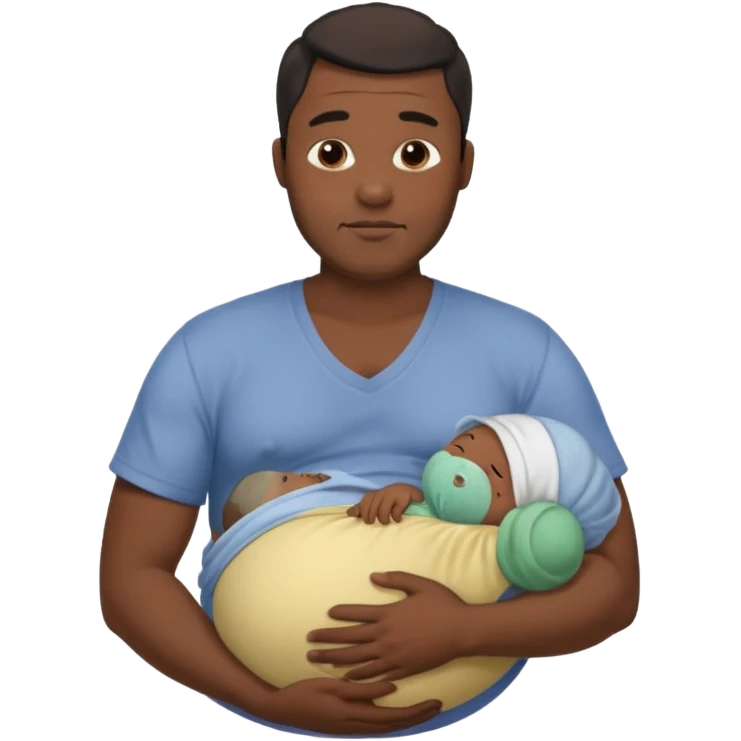 A pregnant burly black man breastfeeding his baby emoji
